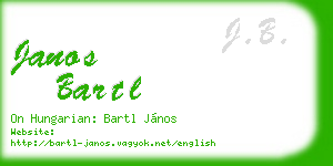 janos bartl business card